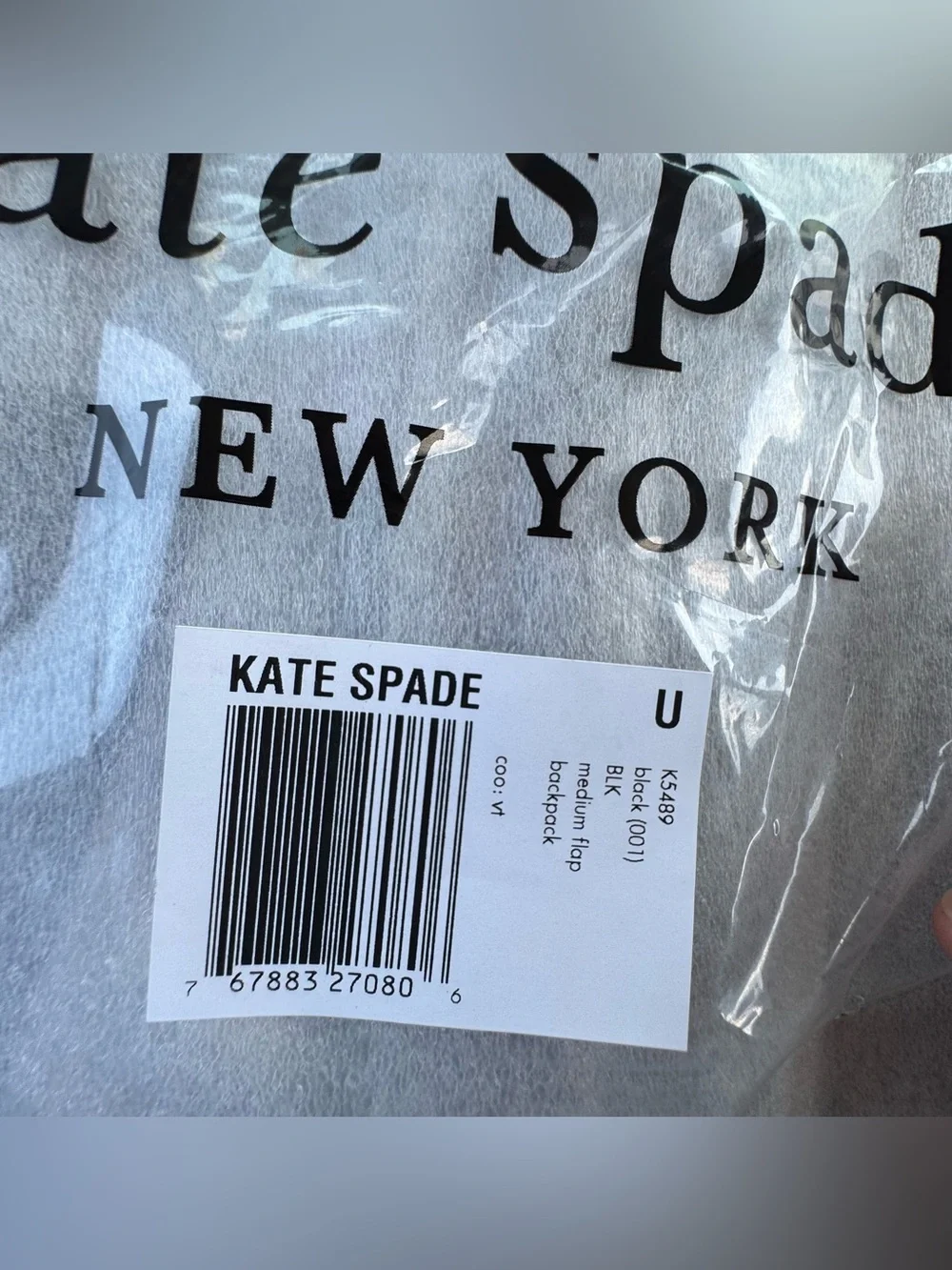 NWT Kate Spade New York Black Pebbled Leather Medium Flap Backpack -MSRP$359♠️